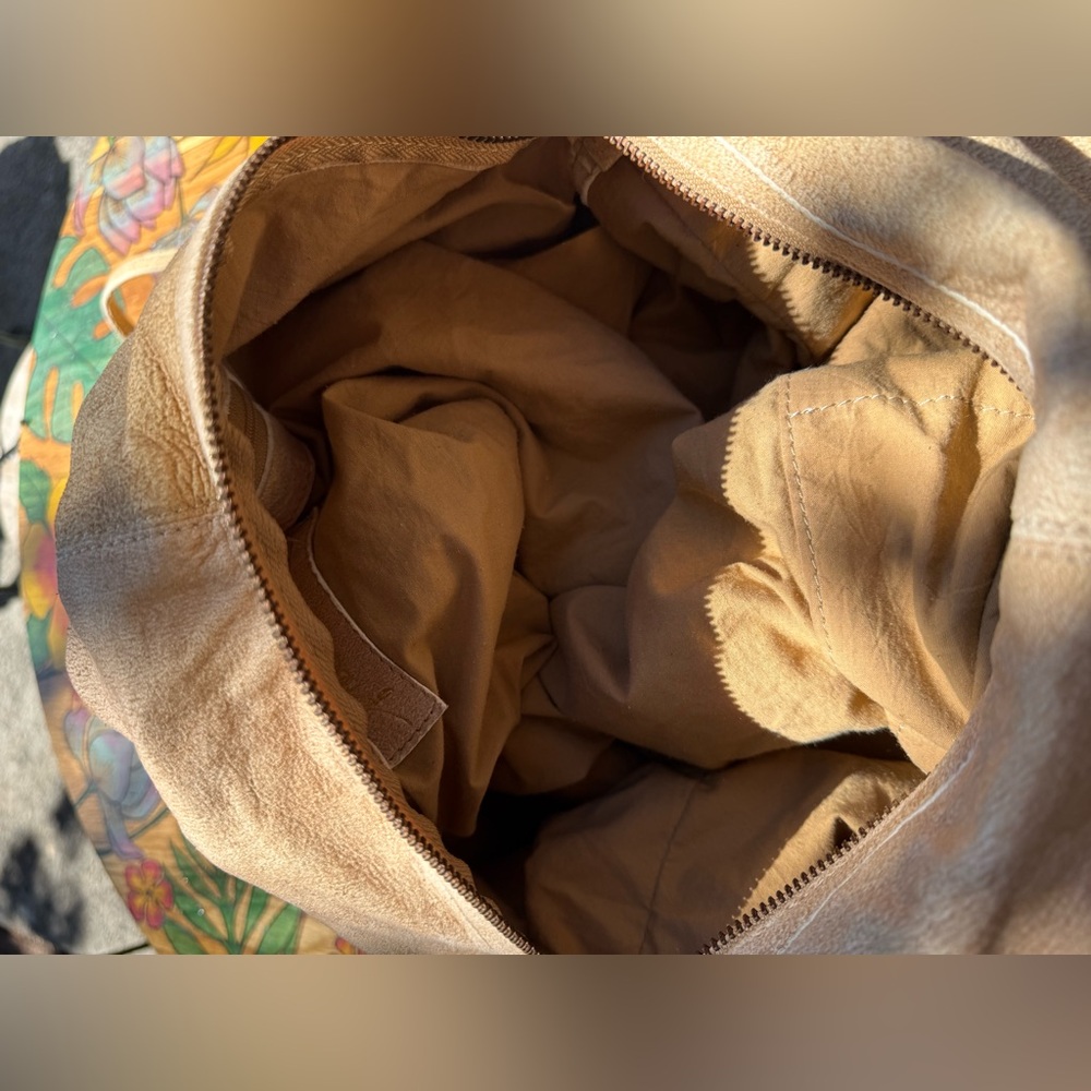 Tan Suede Tote Bag - Picture 9 of 13